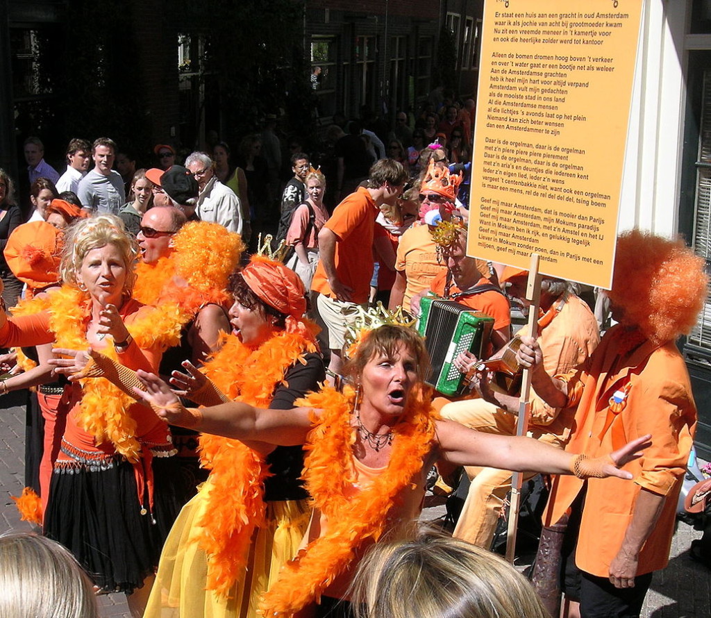 King's Day is one of the biggest Annual Events Held In Amsterdam ... Photo by CC user DirkvdM on wikimedia commons